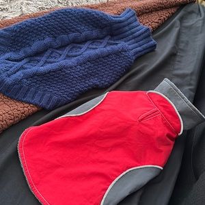 Dog raincoat and sweater